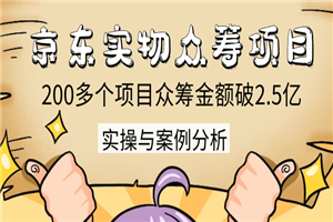 京东实物众筹项目：200多个项目众筹金额破2.5亿，实操与案例分析