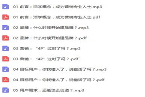 《营销入门必学概念40讲课程》学习课程