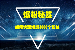 王通最新爆粉秘笈教程 教你快速增加3000个粉丝帮你多赚30万元