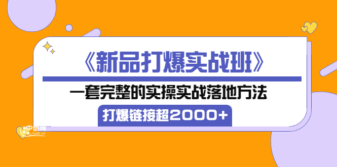 《新品打爆实战班》一套完整的实操实战落地方法，打爆链接超2000+（28节课)