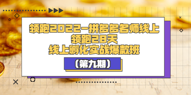 领跑2022-拼多多名师线上领跑28天，线上孵化实战爆款班（第九期）