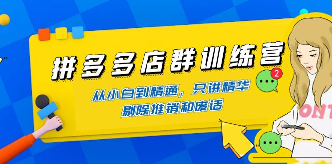 拼多多店群训练营：从小白到精通，只讲精华，没有任何废话