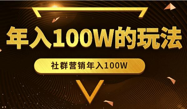 年入100W的社群营销玩法