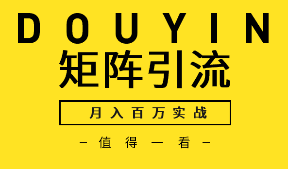 抖音培训矩阵流量月入百万实战