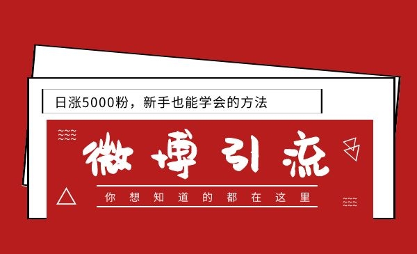 零基础玩微博引流推广，日涨5000粉