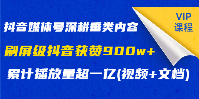 抖音高级垂直号的做法，播放量超1亿玩法