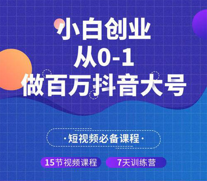 小白创业从0-1做百万抖音大号（全套实战课）