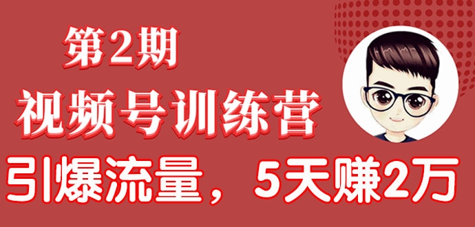 视频号训练营第2期：引爆流量疯狂下单，5天赚2万+全流程解析