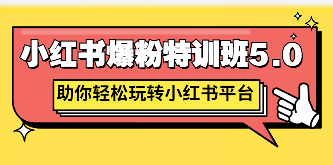 小红书爆粉特训班5.0，助你轻松玩转小红书平台价值1380元