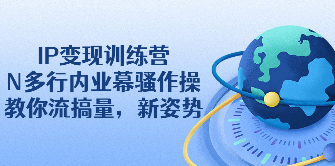 IP变现训练营：N多行内业幕骚作操，教你流搞量