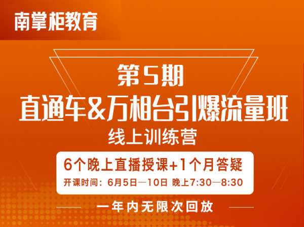 南掌柜-直通车&万相台引爆流量班第5期 2023年（价值999元）