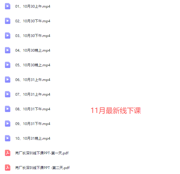 肖厂长-强人设IP私域大课11月深圳站大课(价值12800元)
