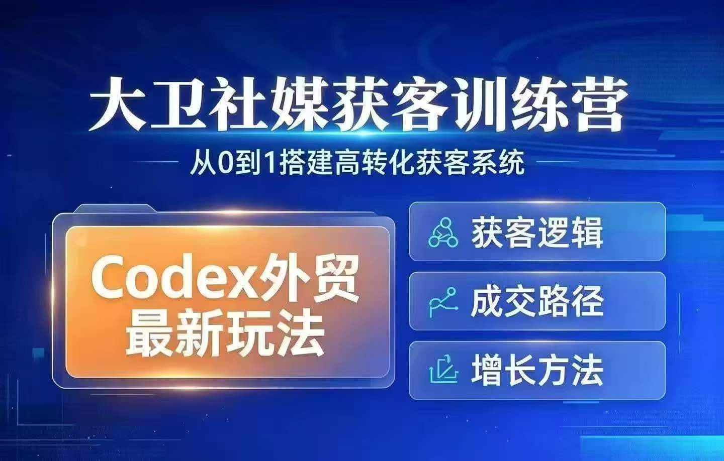 大卫-外贸社媒获客训练营7月2026年(价值3980元)